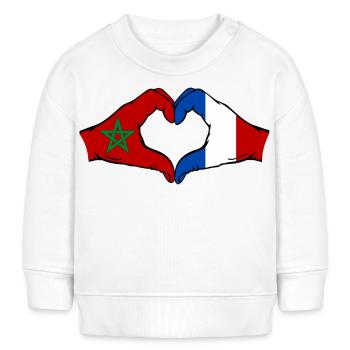 Drapeau du Maroc France Aiguilles Coeur - Sweat bébé bio Stanley/Stella - blanc - Devant