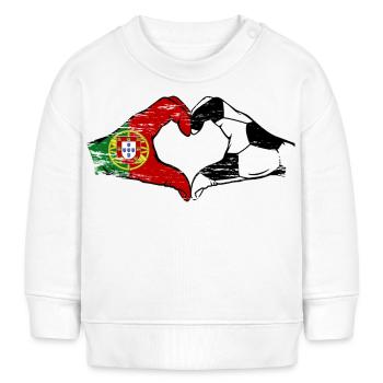 Portugal Football Drapeau Mains Coeur Forme Utilisé - Sweat bébé bio Stanley/Stella - blanc - Devant
