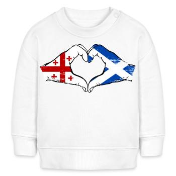 Géorgie Ecosse Drapeau Mains Coeur Forme Utilisé - Sweat bébé bio Stanley/Stella - blanc - Devant