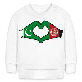 Pakistan Afghanistan Flagge Hände Herz - Baby Organic Sweatshirt Baby Changer von Stanley/Stella - Weiß - Vorne