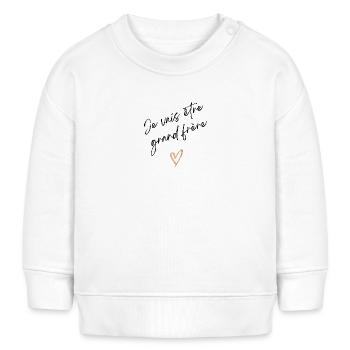 Ich werde großer Bruder sein - Bald großer Bruder - Baby Organic Sweatshirt Baby Changer von Stanley/Stella - Weiß - Vorne