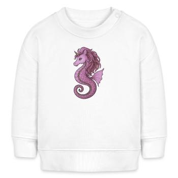 Seepferdchen-Einhorn Pink Violet - Baby Organic Sweatshirt Baby Changer von Stanley/Stella - Weiß - Vorne