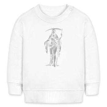 Faucheuse encapuchonnée avec la faux silencieuse - Sweat bébé bio Stanley/Stella - blanc - Devant