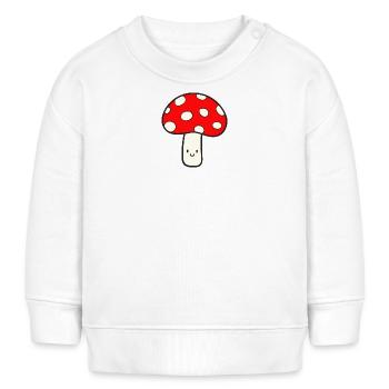 Pilz Fliegenpilz Glückspilz - Baby Organic Sweatshirt Baby Changer von Stanley/Stella - Weiß - Vorne