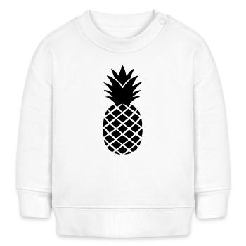 Ananas-Silhouette – Tropisches Statement-Design - Baby Organic Sweatshirt Baby Changer von Stanley/Stella - Weiß - Vorne
