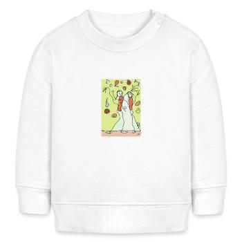 Spaß und Leichtigkeit, wie die Kinder tanzend - Baby Organic Sweatshirt Baby Changer von Stanley/Stella - Weiß - Vorne