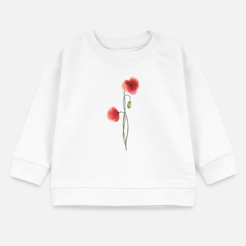 Blume: roter Mohn Baby Organic Sweatshirt Baby Changer von Stanley/Stella