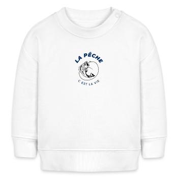 Angeln ist Leben, Humor, Fischer Geschenk - Baby Organic Sweatshirt Baby Changer von Stanley/Stella - Weiß - Vorne