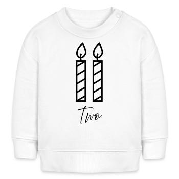 Kerzen zweiter Geburtstag - Baby Organic Sweatshirt Baby Changer von Stanley/Stella - Weiß - Vorne