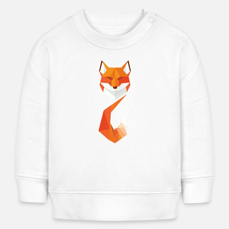 Modern Geometric Fox - Baby Sweatshirt by Stanley/Stella - white