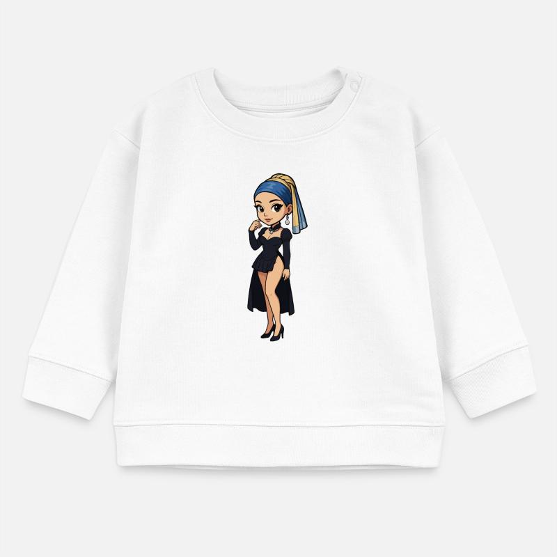 Mädchen mit Perlenohrring Chibi Super Deformed Baby Organic Sweatshirt Baby Changer von Stanley/Stella