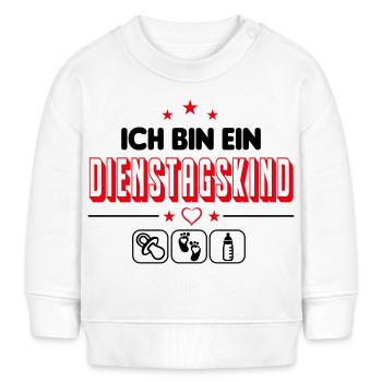 Dienstagskind Geboren am Dienstag Babysprüche - Baby Organic Sweatshirt Baby Changer von Stanley/Stella - Weiß - Vorne