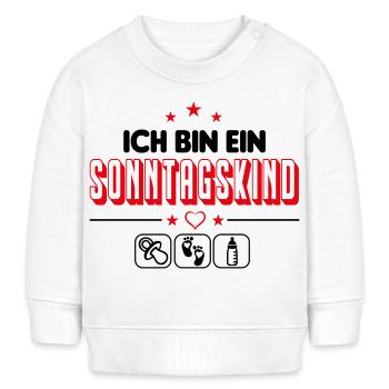 Sonntagskind Geboren am Sonntag Babysprüche - Baby Organic Sweatshirt Baby Changer von Stanley/Stella - Weiß - Vorne
