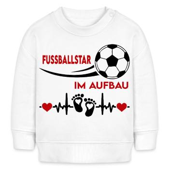 Fußball Fußballstar wird geladen Babybody Sprüche - Baby Organic Sweatshirt Baby Changer von Stanley/Stella - Weiß - Vorne