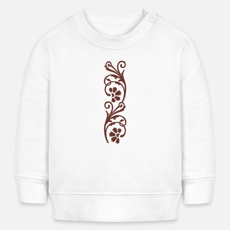 Ornate Floral Scrollwork - Baby Sweatshirt by Stanley/Stella - white