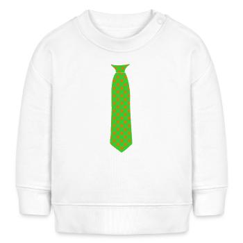 Blumen Krawatte Fake Krawatte  - Baby Organic Sweatshirt Baby Changer von Stanley/Stella - Weiß - Vorne