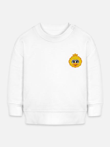 Sesamstraße Bibo Als Stickmotiv - Baby Organic Sweatshirt Baby Changer von Stanley/Stella - Weiß