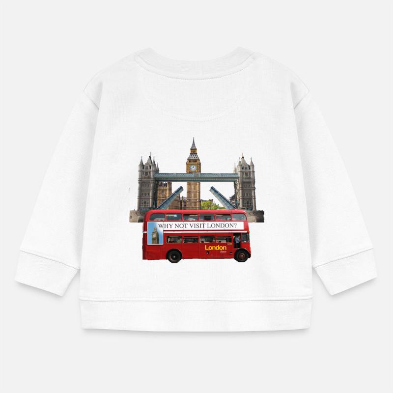 Collage de monuments de Londres Sweat bébé bio Stanley/Stella