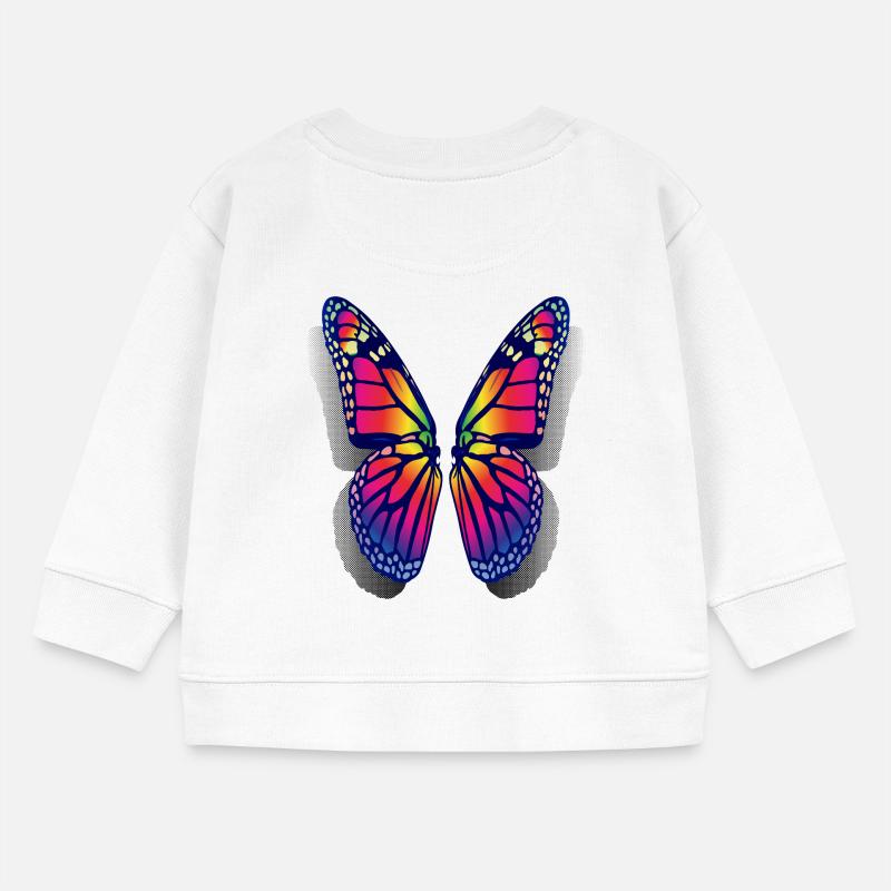 Ailes de papillon arc-en-ciel Sweat bébé bio Stanley/Stella