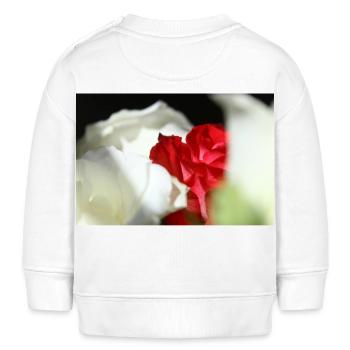 Weiße und rote Rosen - Baby Organic Sweatshirt Baby Changer von Stanley/Stella - Weiß - Hinten