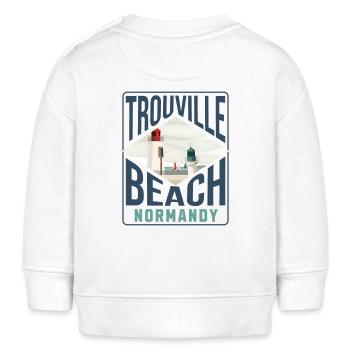 Trouville Strand Normandie blc - Baby Organic Sweatshirt Baby Changer von Stanley/Stella - Weiß - Hinten