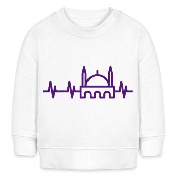 Moschee Herzschlag, Muslim Herzlinie - Baby Organic Sweatshirt Baby Changer von Stanley/Stella - Creme - Vorne