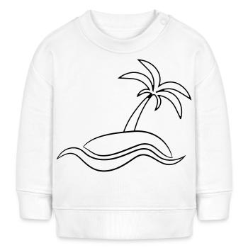 insel palme meer urlaub - Baby Organic Sweatshirt Baby Changer von Stanley/Stella - Creme - Vorne