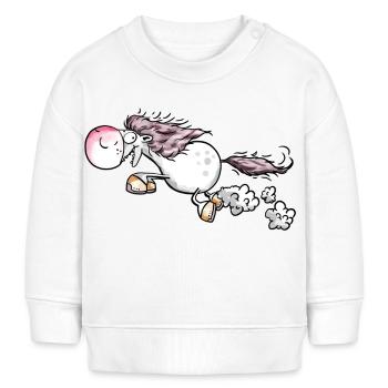 Pferd gibt Vollgas - Baby Organic Sweatshirt Baby Changer von Stanley/Stella - Creme - Vorne