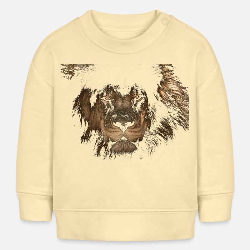 Leo profondes parties noires, pour les textiles noirs foncés - Sweat bébé bio Stanley/Stella - crème