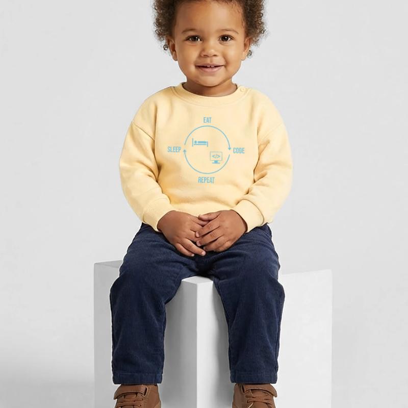 Eat Sleep Code Repeat - Programmierer Kreislauf Baby Organic Sweatshirt Baby Changer von Stanley/Stella