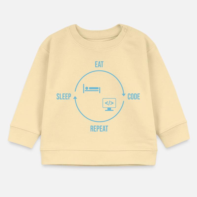 Eat Sleep Code Repeat - Programmierer Kreislauf Baby Organic Sweatshirt Baby Changer von Stanley/Stella