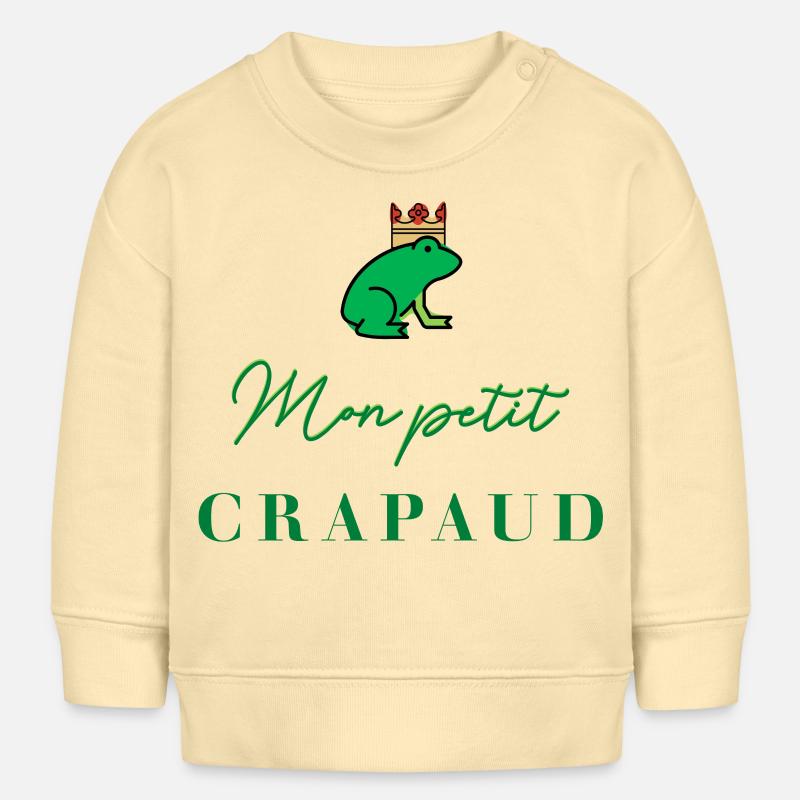 MON PETIT CRAPAUD VERT - Sweat bébé bio Stanley/Stella - crème