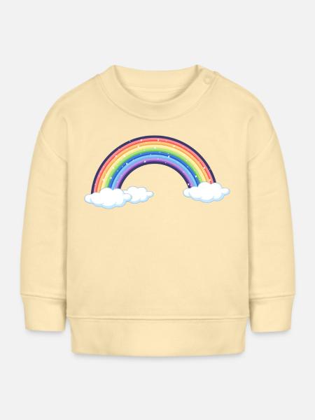 Vibrant Rainbow Over Clouds - Baby Sweatshirt by Stanley/Stella - cream