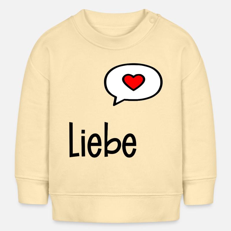 Cœur d’amour de la Saint-Valentin - Sweat bébé bio Stanley/Stella - crème