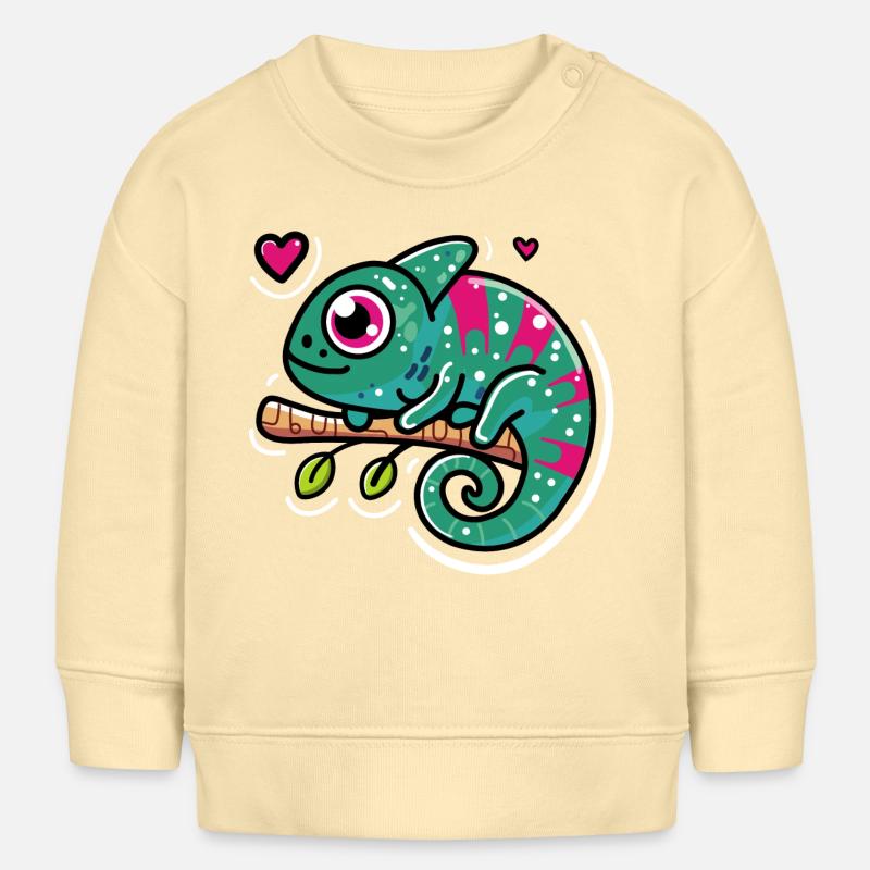 Caméléon mignon - Sweat bébé bio Stanley/Stella - crème