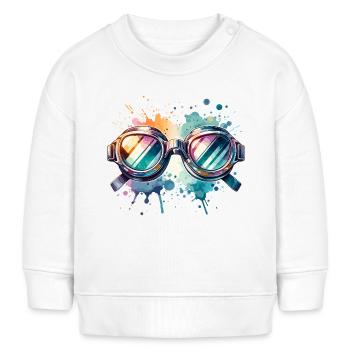 Colorful round swimming goggles Splash Design - Baby Organic Sweatshirt Baby Changer von Stanley/Stella - Creme - Vorne