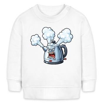 Dessin animé de la bouilloire en colère - Sweat bébé bio Stanley/Stella - crème - Devant