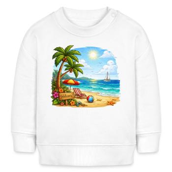 Willkommen am Tropenstrand - Baby Organic Sweatshirt Baby Changer von Stanley/Stella - Creme - Vorne