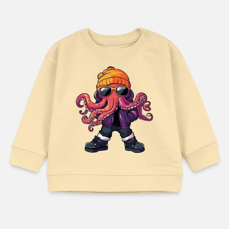 Oktopus Cool Comic Baby Organic Sweatshirt Baby Changer von Stanley/Stella