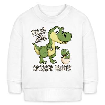 Dinosaurier Einzelkind Baby Dino Ei Großer Bruder - Baby Organic Sweatshirt Baby Changer von Stanley/Stella - Creme - Vorne