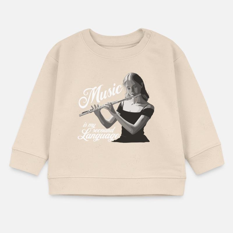 Querflöte - Music is my second language Baby Organic Sweatshirt Baby Changer von Stanley/Stella