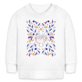 Décor de cygne - Sweat bébé bio Stanley/Stella - crème - Devant
