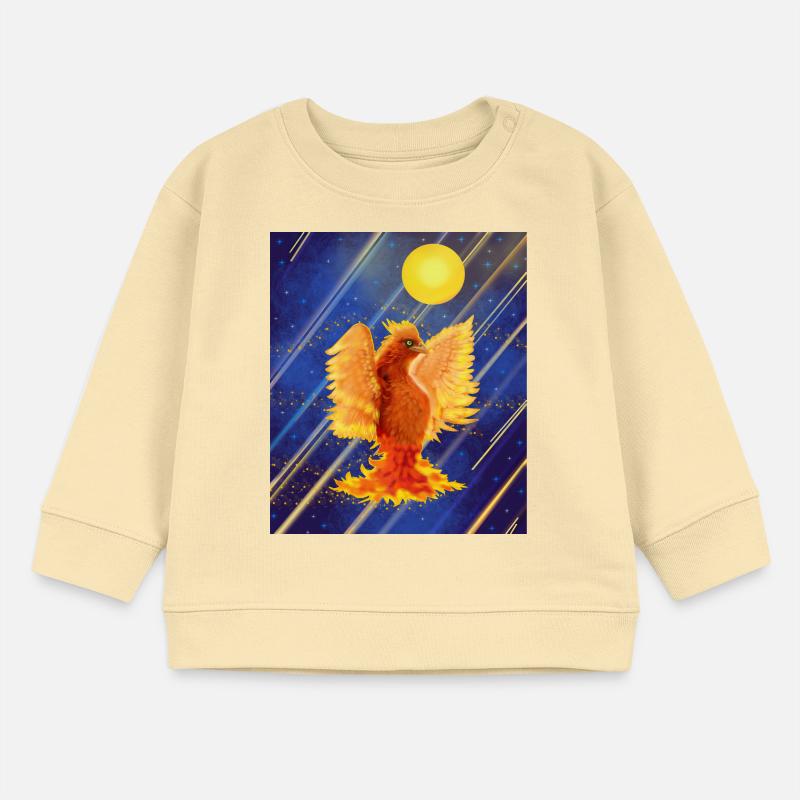 Kosmisch leuchtender Feuervogel: Cyber-Semurg Baby Organic Sweatshirt Baby Changer von Stanley/Stella