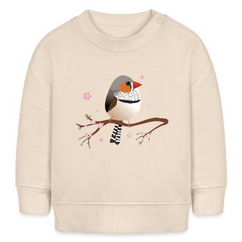 Niedlicher knolliger Zebrafink - Baby Organic Sweatshirt Baby Changer von Stanley/Stella - Natur - Vorne