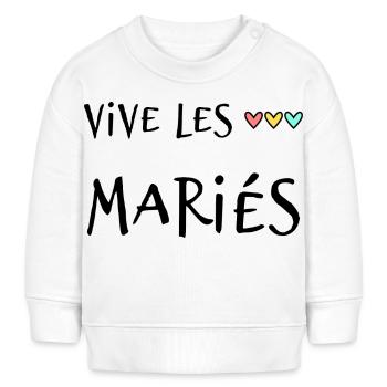 JUST MARRIED. VIVE LES MARIES. EVJF - Sweat bébé bio Stanley/Stella - crème - Devant