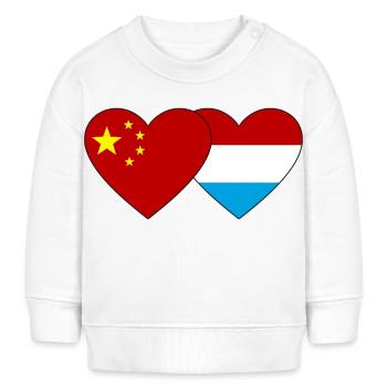 China Luxembourg Flag Heart - Baby Sweatshirt by Stanley/Stella - cream - Front