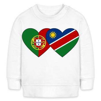Portugal Namibia Flag Heart - Baby Sweatshirt by Stanley/Stella - cream - Front