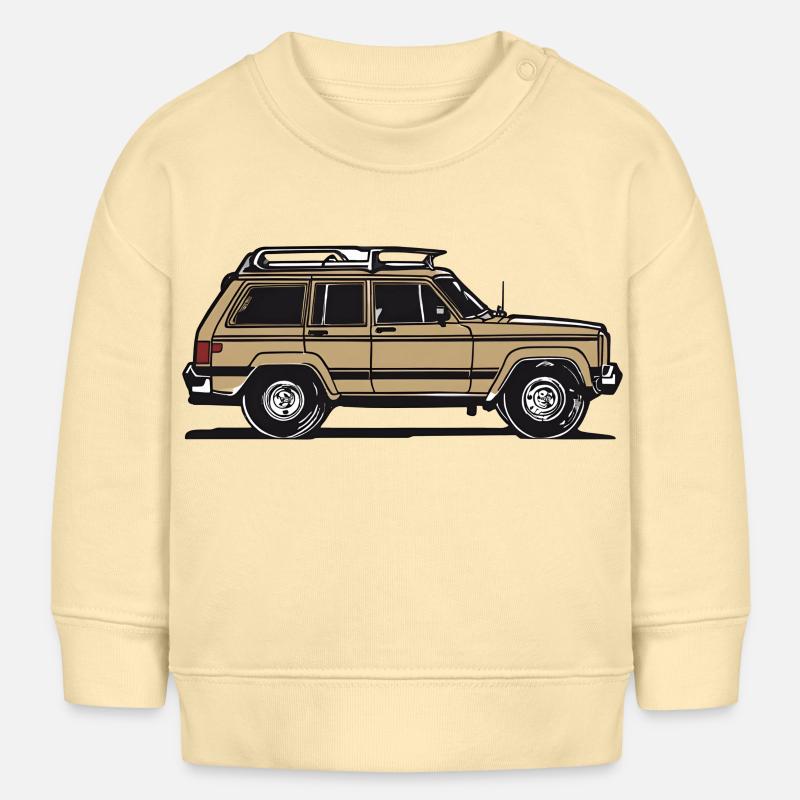 Voiture classique Cherokee - Sweat bébé bio Stanley/Stella - crème