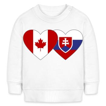 Kanada Slowakei Flagge Herz - Baby Organic Sweatshirt Baby Changer von Stanley/Stella - Creme - Vorne