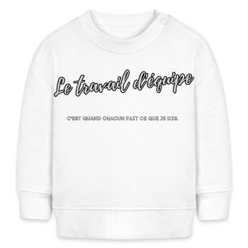 Travail d'équipe - Sweat bébé bio Stanley/Stella - crème - Devant